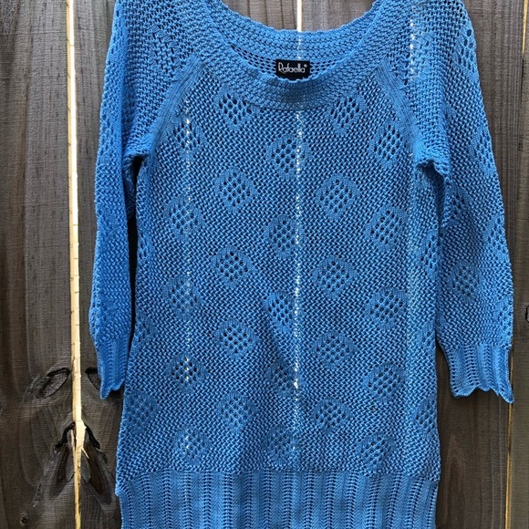 Rafaella blue open knit sweater size medium - Picture 1 of 6